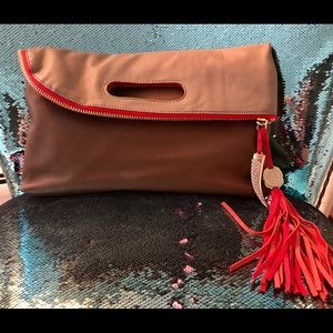 Vince Camuto oversized reversible foldover clutch